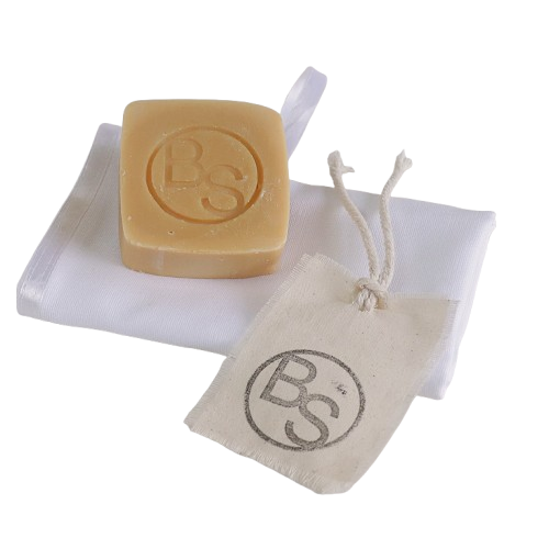 Foaming bag with label and soap