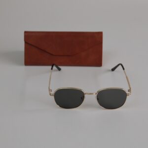 Gold Steel Frame Navigator Sunglasses UV 400