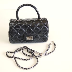 Quilted Mini Top Handle Flap Bag